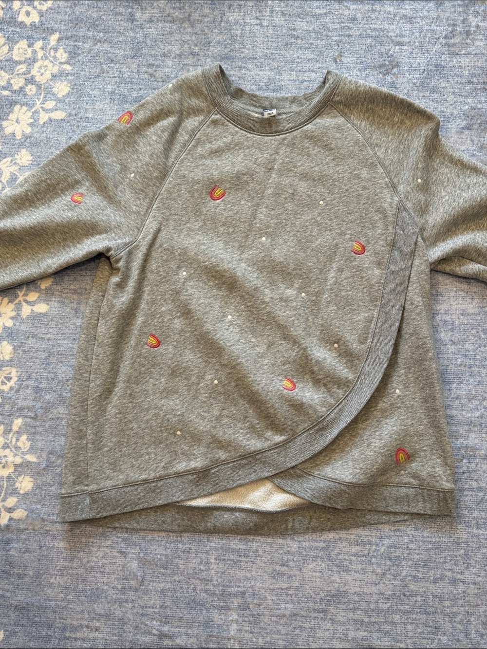 Old Navy Maternity Cross-Front Nursing Sweatshirt for Women - Rainbow design